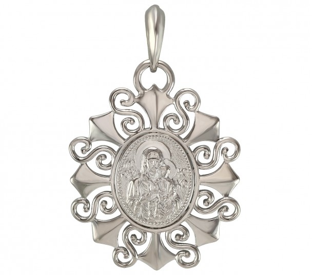 Серебряная ладанка "Икона Божией Матери Утоли моя печали". Артикул 130227С  - Фото 1