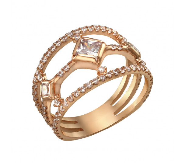Золотое кольцо с фианитами. Артикул 380097  размер 16 - Фото 1