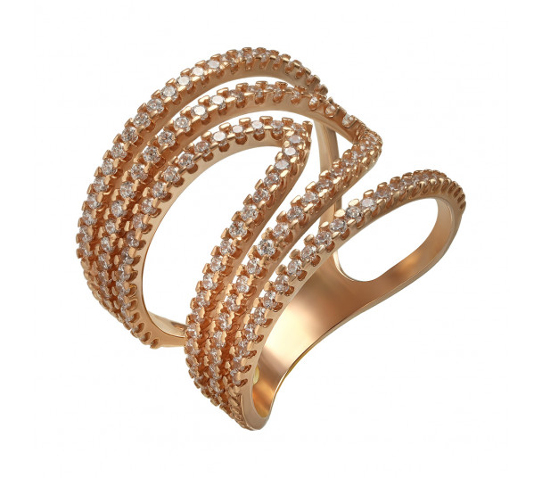 Золотое кольцо с фианитами. Артикул 380357  размер 16 - Фото 1