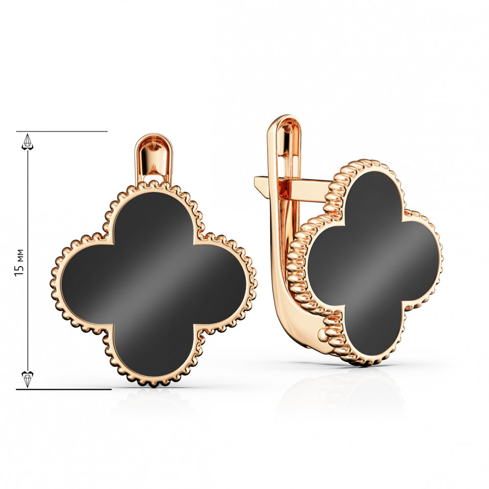 Золоті сережки з емаллю. Артикул 400281Е  - Фото 3