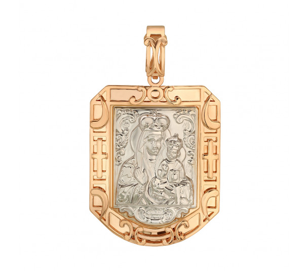 Золотая ладанка "Зарваницкая икона Божией Матери". Артикул 140229  - Фото 1