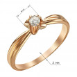 Золотое кольцо с бриллиантом. Артикул 740349  размер 16 - Фото 2