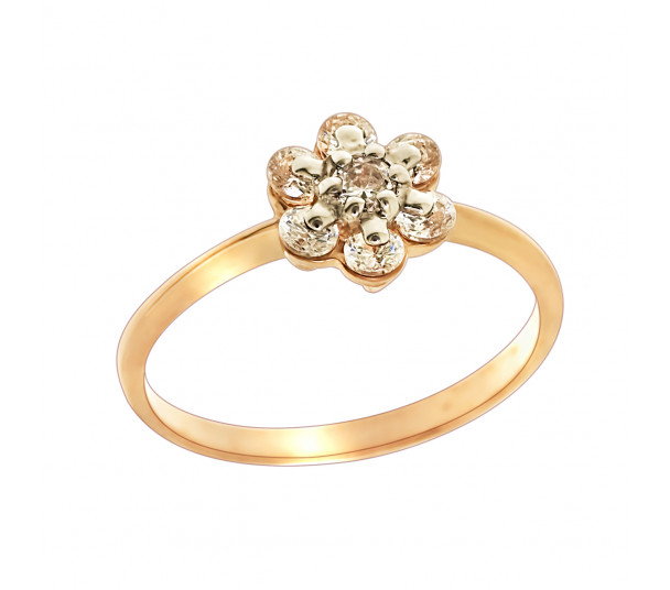 Золотое кольцо с фианитами. Артикул 320940  размер 19 - Фото 1