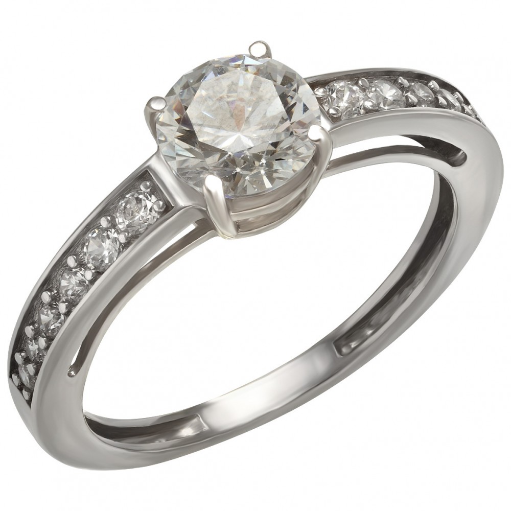 Серебряное кольцо с фианитами. Артикул 380350С  размер 16 - Фото 2