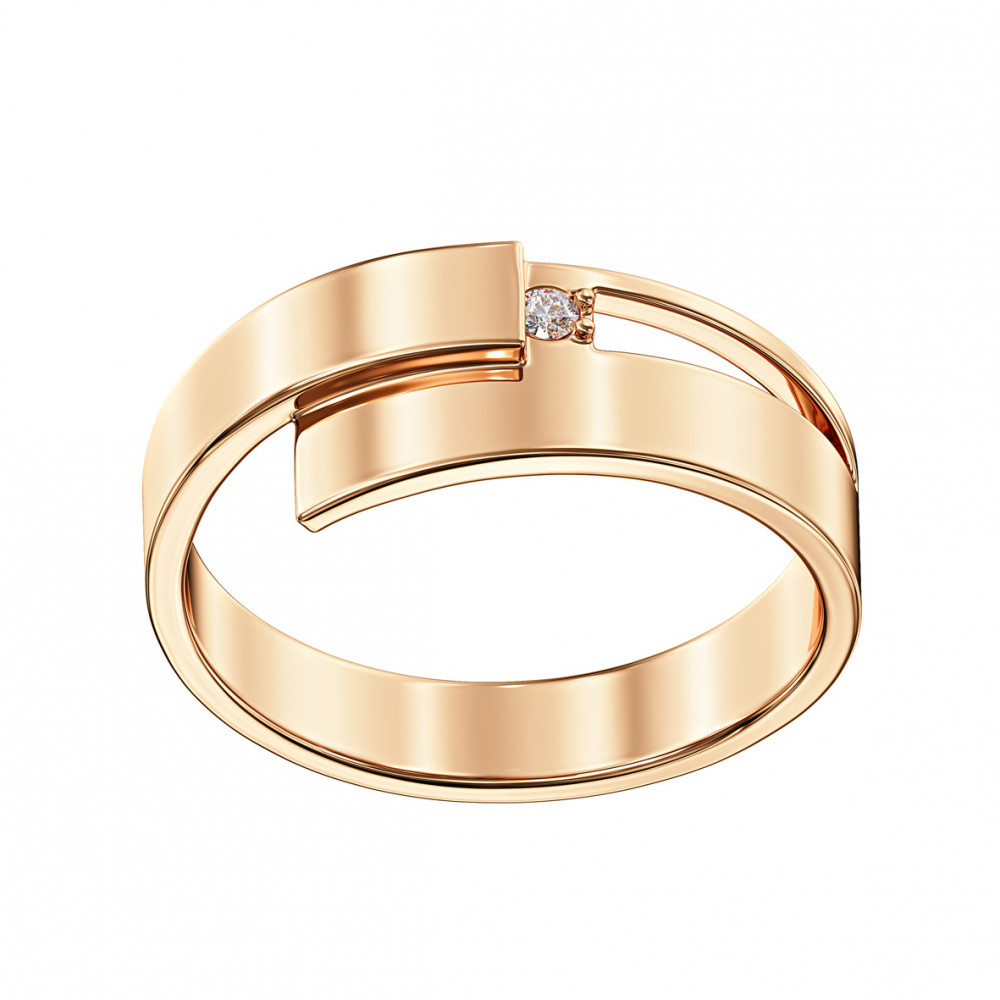 Gold ring with cubic zirkonia. Article 380610  size 17 - Photo 2