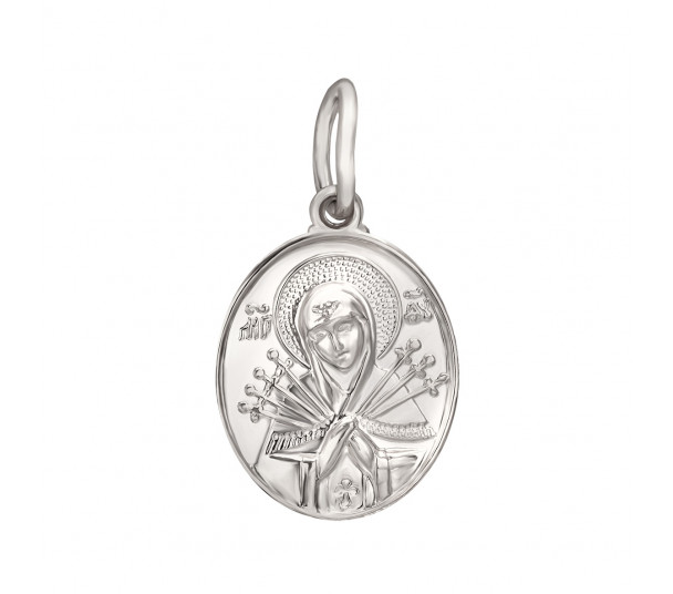 Срібна ладанка "Ікона Божої Матері Семістрельна". Артикул 100634С  - Фото 1