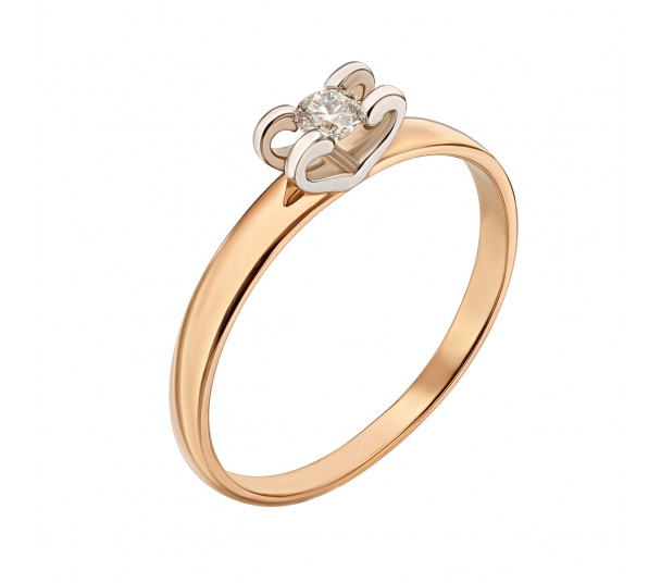 Золотое кольцо с бриллиантом. Артикул 750677  размер 16 - Фото 1