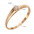 Золотое кольцо с бриллиантом. Артикул 740378  размер 18 - Фото 2