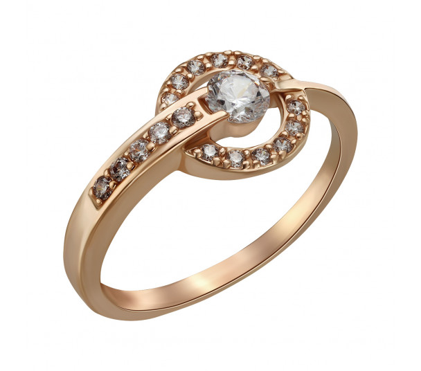 Золотое кольцо с фианитами. Артикул 320154 - Фото  1