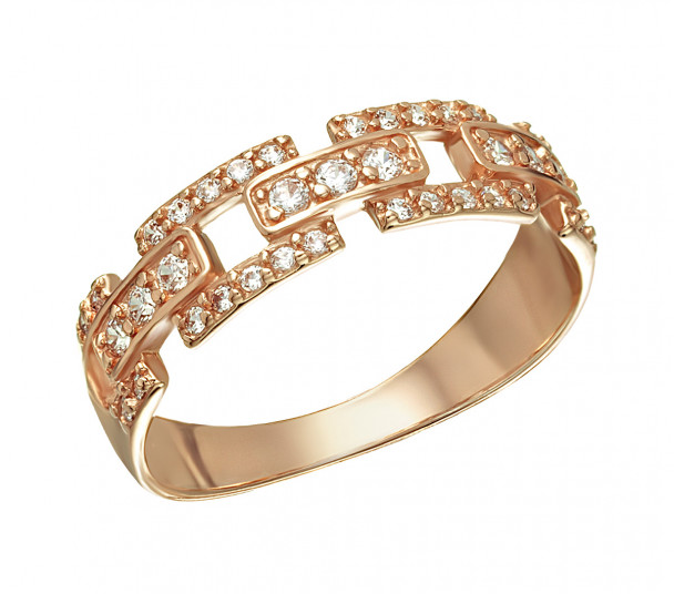 Золотое кольцо с фианитами. Артикул 380076  размер 16 - Фото 1