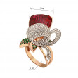 Золотое кольцо с рубином и фианитами. Артикул 375801  размер 20 - Фото 3