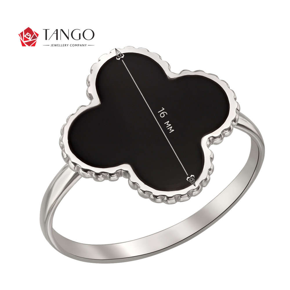 Серебряное кольцо с эмалью. Артикул 300423А  размер 17.5 - Фото 2