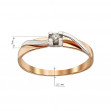 Золотое кольцо с бриллиантом. Артикул 750696  размер 17 - Фото 2