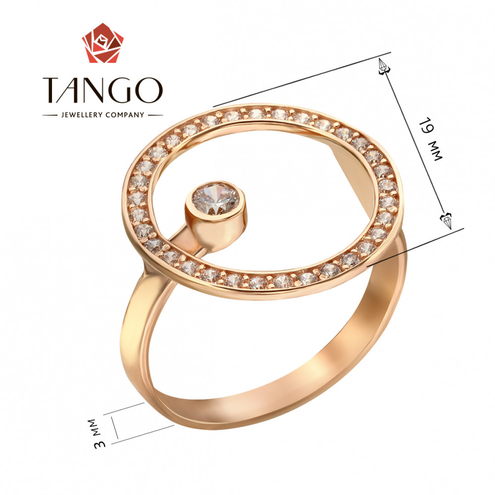 Золотое кольцо с фианитами. Артикул 380630  размер 17.5 - Фото 2