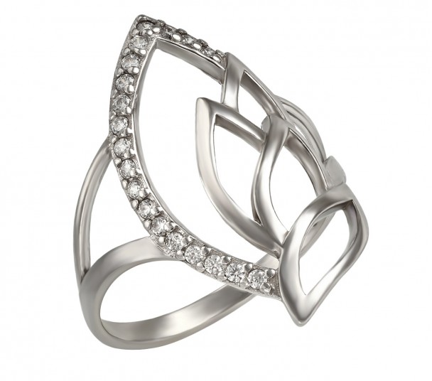 Серебряное кольцо с фианитами. Артикул 380139С - Фото  1