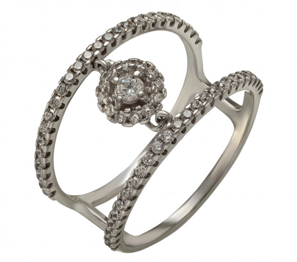 Серебряное кольцо с фианитами. Артикул 330296С - Фото  1