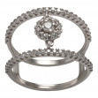 Серебряное кольцо с фианитами. Артикул 380345С  размер 17 - Фото 2
