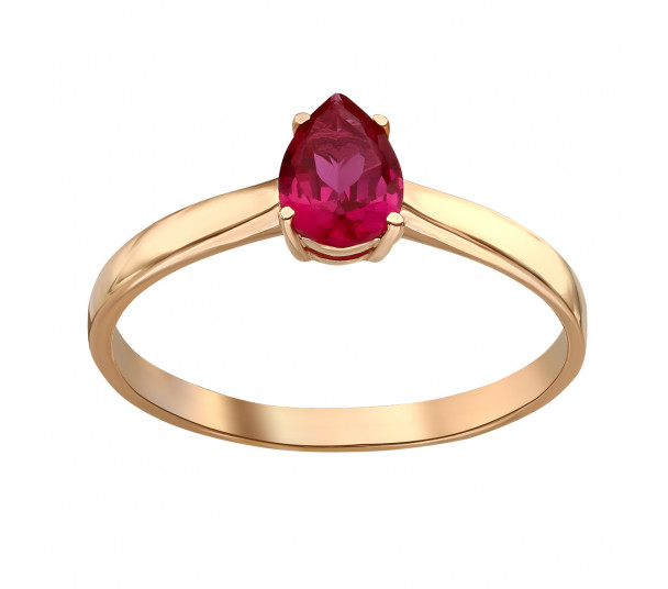 Золотое кольцо с рубином. Артикул 365694  размер 18.5 - Фото 1