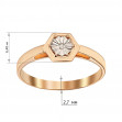 Золотое кольцо с бриллиантом. Артикул 750700  размер 17.5 - Фото 2