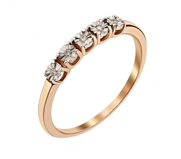Золотое кольцо с рубином и бриллиантами. Артикул 744382 - Фото  1
