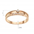 Золотое кольцо с бриллиантами. Артикул 750683  размер 19 - Фото 2