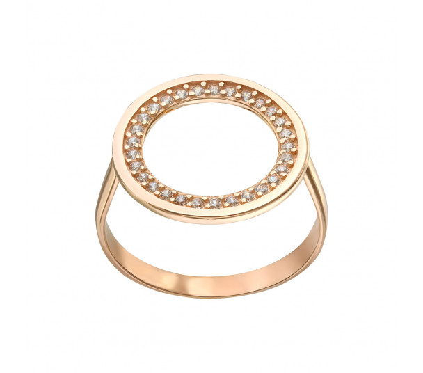 Золотое кольцо с фианитами. Артикул 380629  размер 19.5 - Фото 1