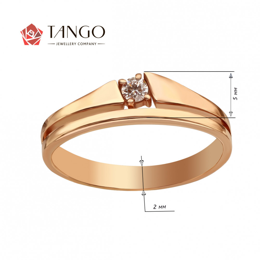 Золотое кольцо с бриллиантом. Артикул 740379  размер 16.5 - Фото 2