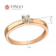 Золотое кольцо с бриллиантом. Артикул 750681  размер 19 - Фото 2