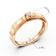 Golden ring with diamond. Article 750681  size 18 - Photo 3