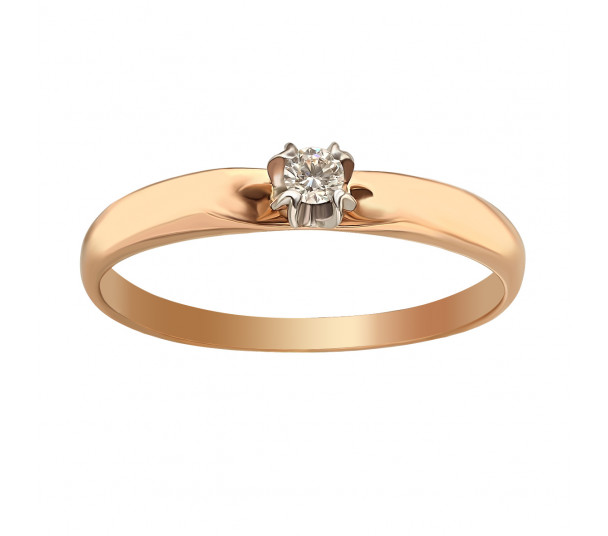 Золотое кольцо с бриллиантом. Артикул 750687  размер 16 - Фото 1