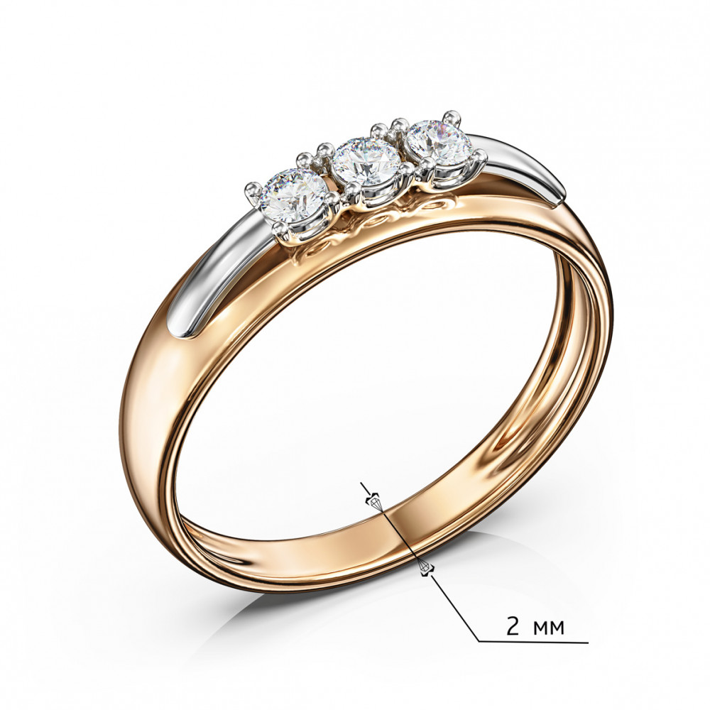 Gold ring with diamonds. Article 750662  size 16.5 - Photo 2