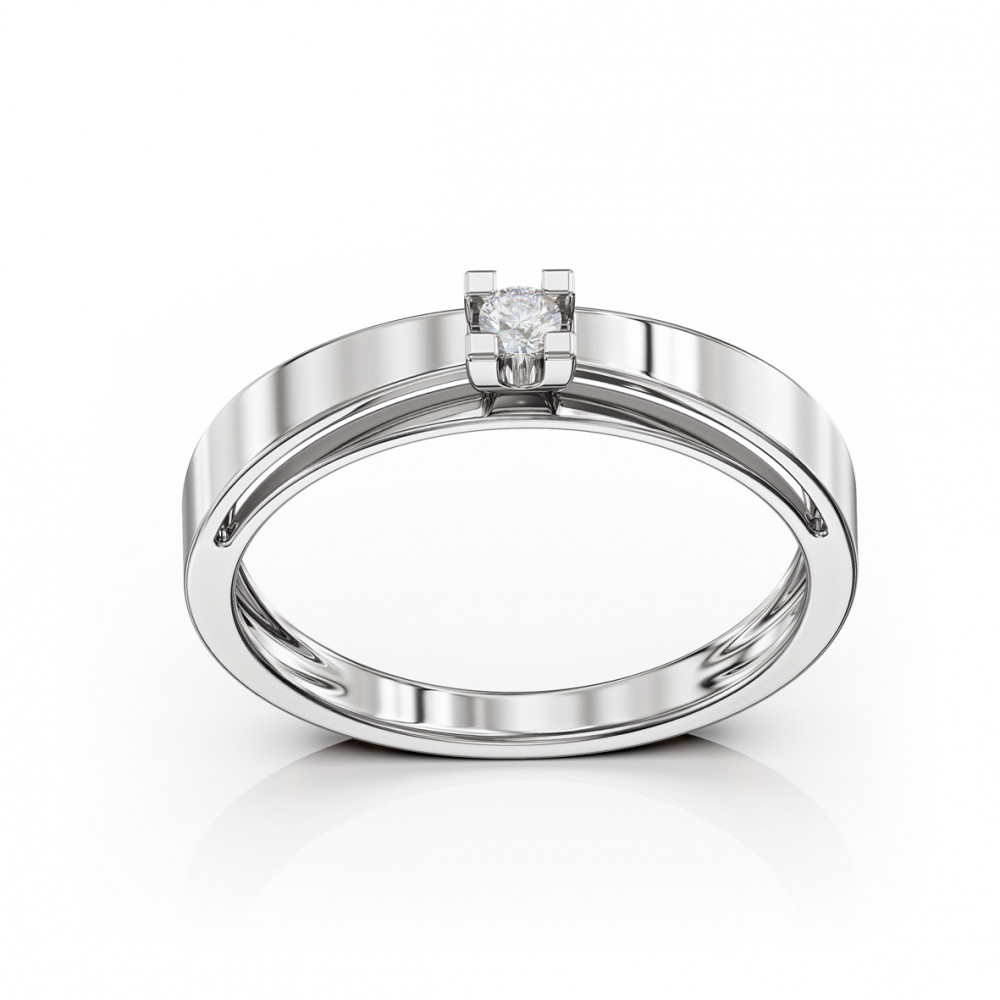 Ring in white gold with a diamond. Article 750681В  size 17 - Photo 2