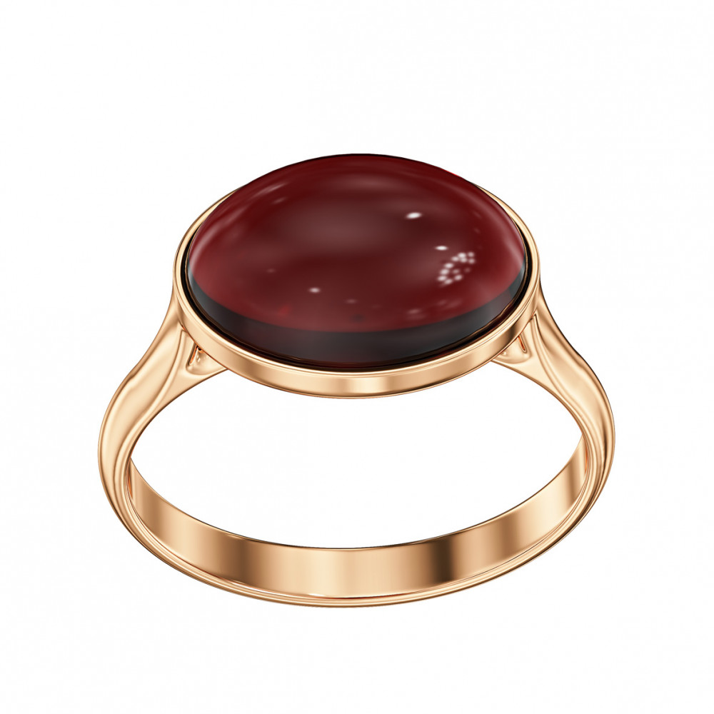 Golden ring with garnet. Article 364711  size 17 - Photo 2