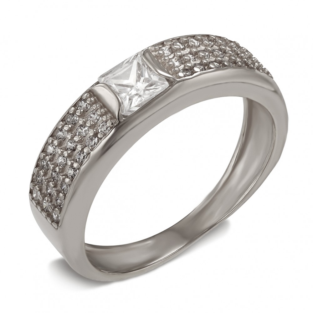 Серебряное кольцо с фианитами. Артикул 380184С  размер 17.5 - Фото 2