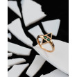 Золотое кольцо с агатом и фианитами. Артикул 369590  размер 17 - Фото 2
