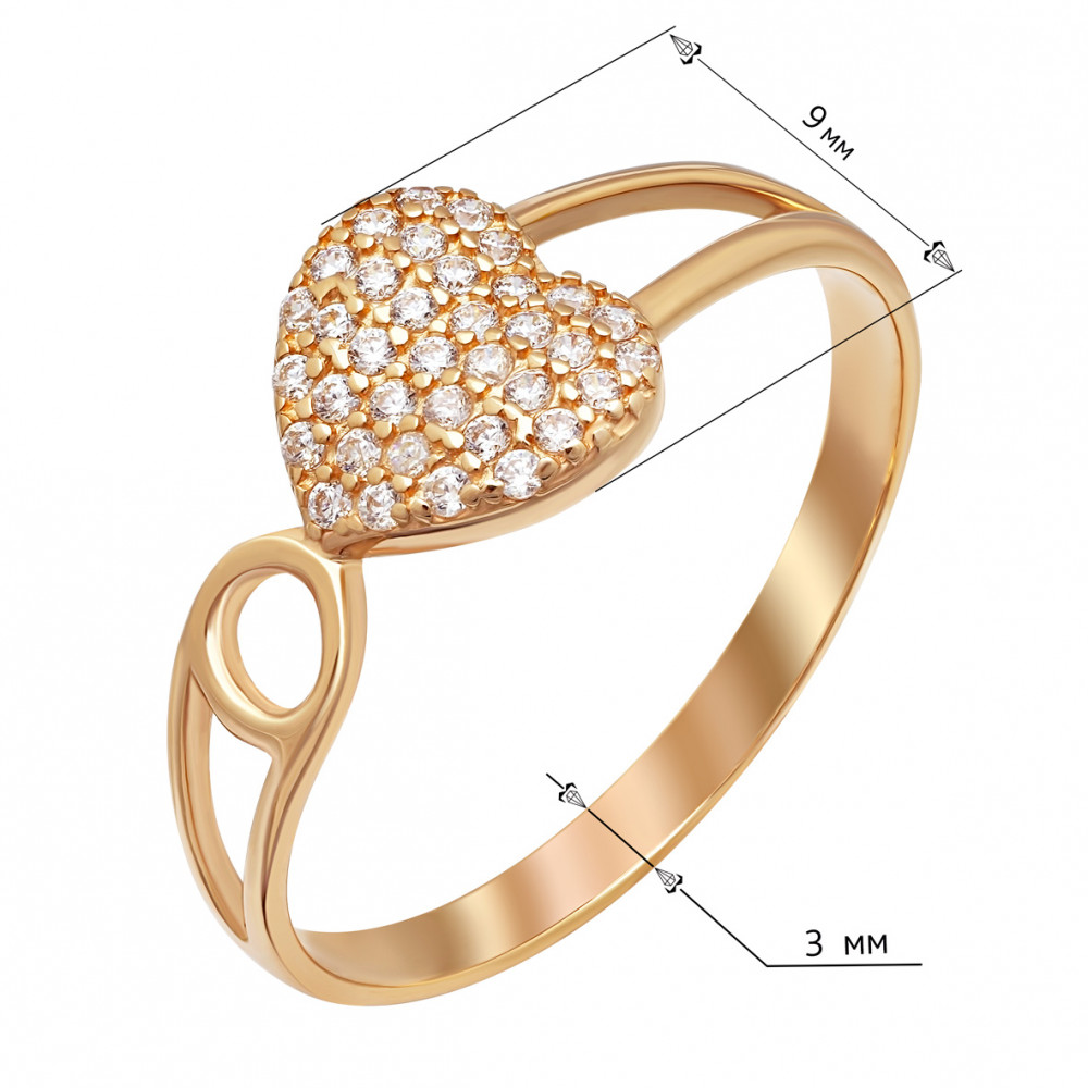 Золотое кольцо с фианитами. Артикул 380652  размер 16.5 - Фото 2