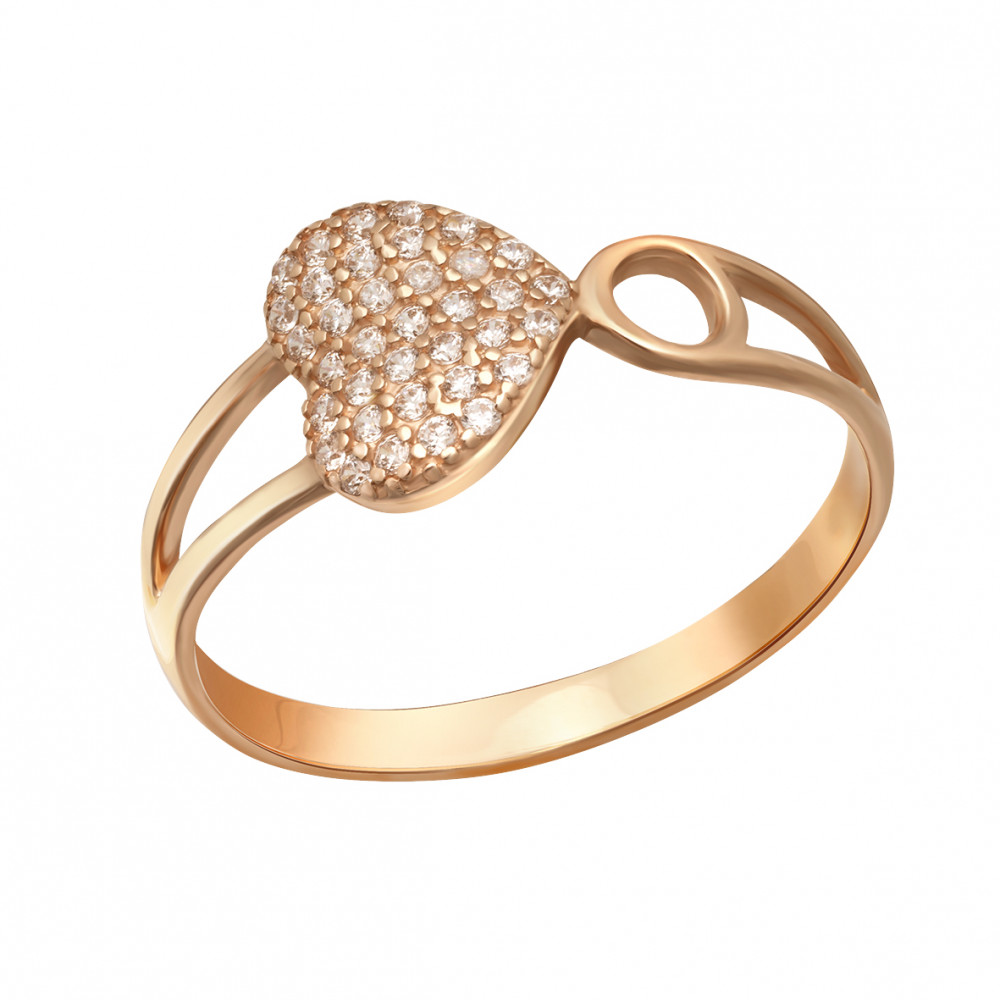 Золотое кольцо с фианитами. Артикул 380652  размер 17 - Фото 4