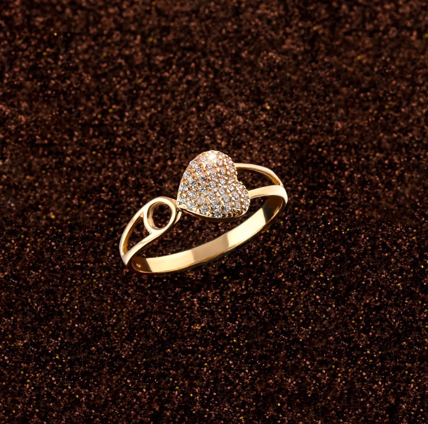 Золотое кольцо с фианитами. Артикул 380652  размер 17.5 - Фото 3
