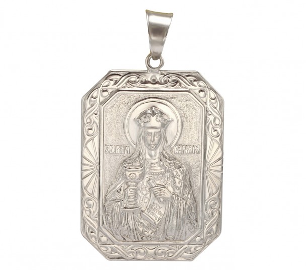 Серебряная ладанка Святая великомученица Варвара. Артикул 100582С  - Фото 1