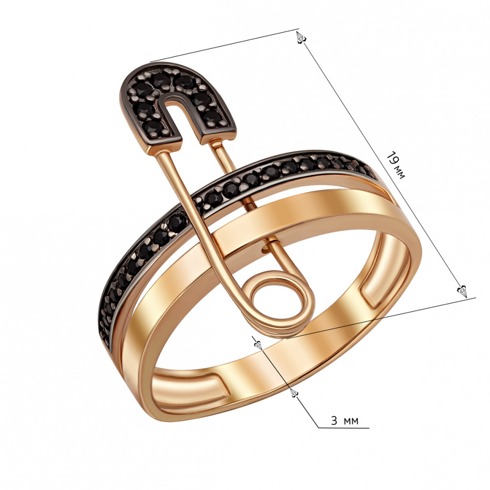 Золотое кольцо с фианитами. Артикул 380653  размер 17.5 - Фото 3