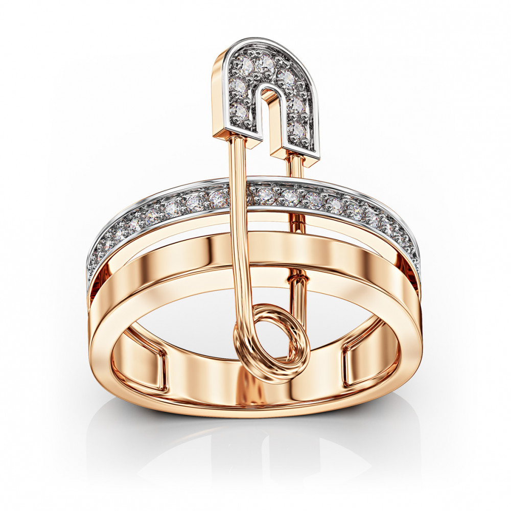 Золотое кольцо с фианитами. Артикул 380653  размер 17.5 - Фото 2