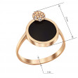 Золотое кольцо с агатом и фианитами. Артикул 369715  размер 16 - Фото 2