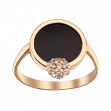 Золотое кольцо с агатом и фианитами. Артикул 369715  размер 19.5 - Фото 3