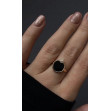 Золотое кольцо с агатом и фианитами. Артикул 369715  размер 16.5 - Фото 4