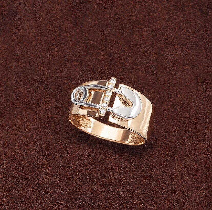 Золотое кольцо с фианитами. Артикул 350098  размер 18.5 - Фото 4