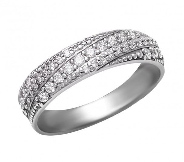 Серебряное кольцо с фианитами. Артикул 380089С  размер 16.5 - Фото 1