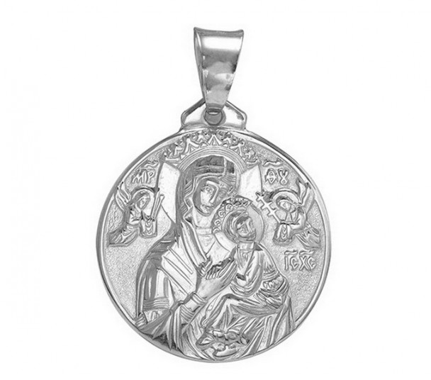 Серебряная ладанка "Страстная икона Божией Матери". Артикул 100564С  - Фото 1