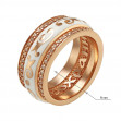Золотое кольцо с эмалью и фианитами. Артикул 380339Е  размер 17 - Фото 2