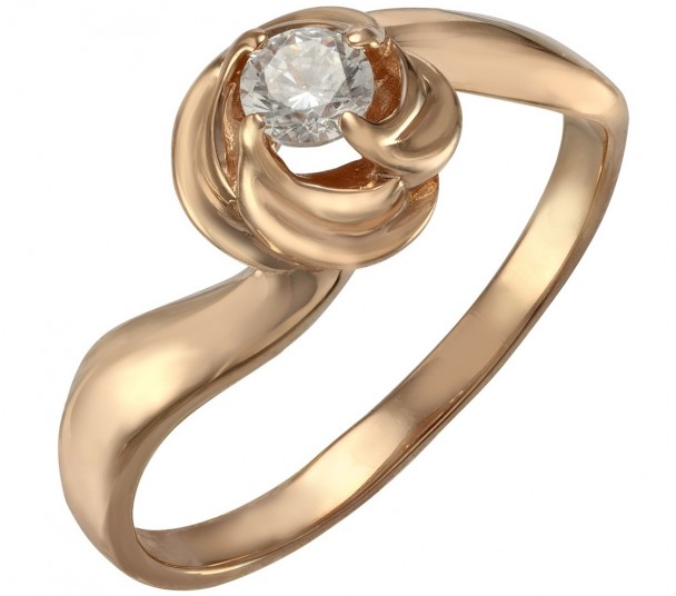 Золотое кольцо с агатом и фианитами. Артикул 369544 - Фото  1