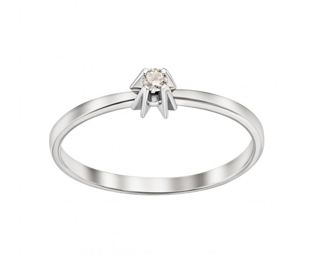 Золотое кольцо с бриллиантом. Артикул 750689В  размер 17.5 - Фото 1